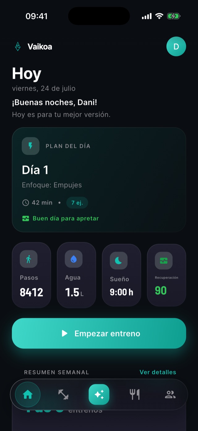 Vista previa de la app móvil de Vaikoa